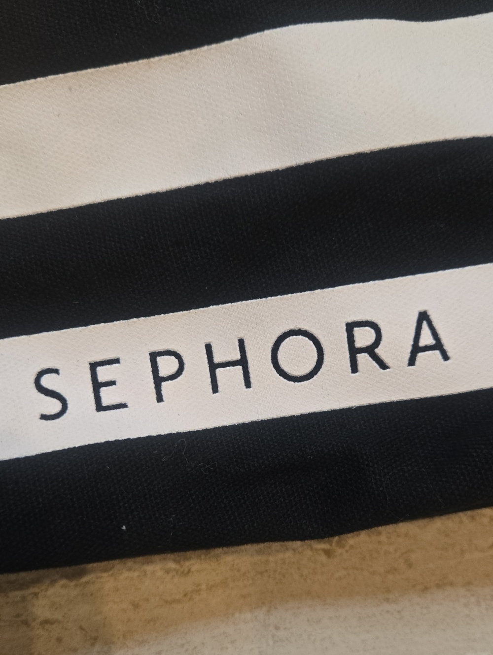 Sephora Black/White Striped Lipstick Tote Bag - Picture 3 of 8